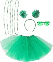 BESPORTBLE Patrick's Day Tutu Skirt Women's Irish Outfit Irish Costume Set Shamrock Tulle Skirt Green