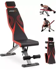 APEXUP Adjustable Weight Bench, Foldable Workout Bench Press, Extended Head and
