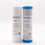 Shield 2 Stages Whole House Water Filter Replacement Cartridges, Sediment Filter, Coconut Carbon Block Filter