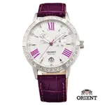 ORIENT 東方錶 ELEGANT系列 雙眼鑲鑽機械錶-白X紫色/40MM