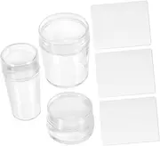Baluue Manicure Stamp Set 3 Packs Reusable Nail Art Tools Nail Art Stamper Kit for Home Salon