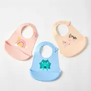 Whimsical Silicone Scoop Bibs 3 Asst Designs