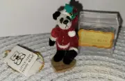 Handmade Little Gem Miniature Teddy Bear Panda In Santa Suit 2.25" Tall...