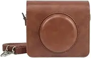 NFGZFNMKYW PU Leather Bag Fit for Kodak Mini Shot 3 Square Retro / C300R for Instax Camera Full Body Protective Push-Button Case with Strap