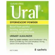 URAL EFFERVESCENT POWDER 4G 8 SACHETS URINARY ALKALINIZER TRACT INFECTION