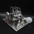 DIY Powerful Hot Air Stirling Engine Model Toy Mini 2Cylinde Generator Motor Toy