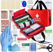First Aid Kit, 556PCS Emergency Survival Hiking Kit, Family First Aid Camping Bag, Travel Waterproof Medical Survival Pouch for Workplace, Outdoor, Home, Garage,Registered Emergency Bag