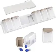 Weekly Magnetic Pill Organizer Fridge, Portable Removable Pill Box, Travel Pill Case Sorter Containers Holder, Once Daily Medication Dispenser to Hold Vitamins, Medicines, Supplements(Set1)
