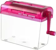 Oshhni Hand Shredder Manual Shredder Mini Practical Notes A4 Paper Bills Receipts Household Hand Crank Shredder Paper Shredder, Red