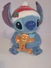 Disney Christmas 2023 Stitch Santa Cookie Jar With Gingerbread Man Cookie HTF