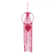 Macrame Dream Catchers, Rose Red Handmade Leaf Design Cotton Dream Catcher