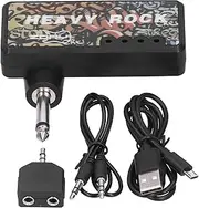 OKJHFD Mini Electric Guitar Amp,Portable Electric Guitar Bass Headphone Amplifier with Audio Cable Adapter USB Charging Guitar Accessories Rechargeable Small Guitar Amp for Practice