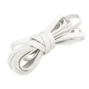 Flat Leather Cord, 3.3 Yard 8mm Leather String Strips for DIY Crafts Pure White