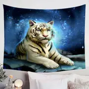 Lovely White Tiger Art Tapestry