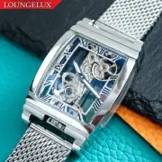 Mens Silver Bridge Manual Mechanical Watch - Stainless Steel Mesh Strap