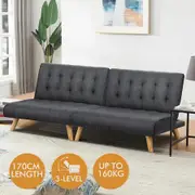 ALFORDSON 2x Sofa Bed Lounge Chair Single Seater Fabric Grey