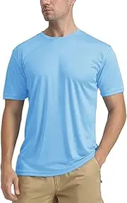 [SHEKINI] Rashguard Men's UV Protection Shirt Men's Quick-Drying Lightweight Breathable Sun Protection for Outdoor Surfing Swimming Running Fishing Water Shirts Sun Protection T-Shirt