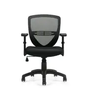 Offices to Go OTG11320 Ergonomic Mesh Back Task Chair Adjustable Arms Black Seat