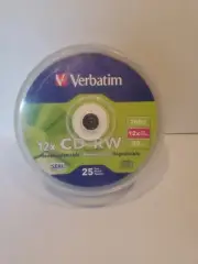 Verbatim CD-RW Discs 700MB/80min 4X Spindle 25/Pack New