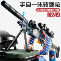 在飛比找蝦皮購物優惠-M249輕機槍電動連發軟彈手自一體兒童玩具槍仿真加特林拋殼重