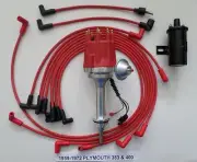 small cap PLYMOUTH 1959-72 383 400 RED HEI Distributor+Black 45k Coil+Plug Wires