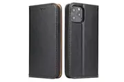 For iPhone 12 Pro Max Case Leather Flip Wallet Folio Cover with Stand Black