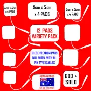 WELLNESS PLUS TENS EMS compatible ELECTRODE PADS - 12 PADS VARIETY PACK ⭐⭐⭐⭐⭐