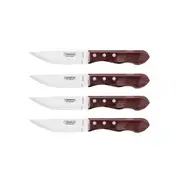 4pc Tramontina Jumbo Steak Knife Kitchen Cutting/Chopping BBQ Tool Set Brown