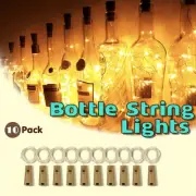 10x String Battery Copper 10/20LED Wine Bottle Cork Fairy Light Party Waterproof