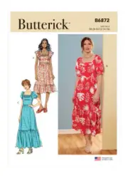 Butterick Sewing Pattern B6872 Misses Dress Square Neckline Sizes 16-24 FF UNCUT