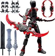 (Assembly Completed) T13 Action Figure with Multiple Accessories,5.5 Inch 3D Printed Multi-Jointed Movable Red Dummy 13 Figure