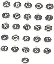 [KALLORY] 26pcs Diy Pendants Trays Double-sided English Alphabet Jewelry Making Accessories Ideal for Diy Charm Projects