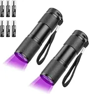 Vagocom 395nm Blacklight UV Flashlights, Portable 9 LED Black Light Ultraviolet Lamp Detector for Dog Pet Urine,Stains,Good Work with Pet Odor Eliminator(2 Pack,Battery Included)