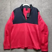 Dunning Golf Jacket Mens M Red 1/4 Quarter Zip Pullover Performance