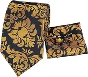 [GerRit] Men's Neckties Men's Tie Silk Handmade Tie Pocket Square Cufflinks Set for Business Wedding