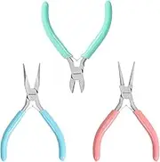 WORKPRO Jewelry Pliers Set, 3 Pack Jewelry Making Tool Kit Includes Mini Needle Nose Pliers/Chain Nose Pliers, Round Nose Pliers and Wire Cutter for Jewelry Repair, DIY Crafts, Jewelry Making Supplies