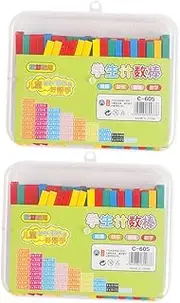 KOMBIUDA 100pcs Counting Rods Educational Math Teaching for Preschools and Kindergartens Promotes Color Recognition and Shapes Understanding