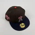 New Era Anaheim Angels 1989 ASG Grapefruit UV (Mocha/Navy) Mens Fitted Cap 7 1/2