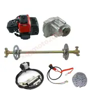 29'' Go Kart Rear Axle Kit+49cc Gas Engine Motor +Gear Box+Brake+Sprocket Chain