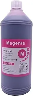 1000ML Universal BK/C/M/Y Refill Dye Based Ink Inkjet Printer Parts - Compatible with Epson, Compatible with Canon, Compatible with HP(M (Magenta) 1000ML)