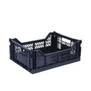 Collapsible Storage Bins, Plastic Crate, Utility Stackable Box, Milk Crate (M...