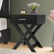 ALFORDSON Bedside Table French Country Nightstand Black