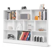 Giantex 3-Tier Bookshelf 10-Cube Storage Organizer Office Wood Display Shelf White