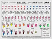 Americanails Acrylic Nail Training Mat - Silicone Trainer Sheet for Application Practice, Flexible Roll Up Pad Template for Fingernails, Learn How to Apply Acrylic Nails
