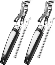 2 Pcs Heavy Duty Stainless Steel Handheld Can Opener Manual 2-in-1 Easy Use Multifunctional Household Kitchen Tin Opener That Work for Arthritis Hands