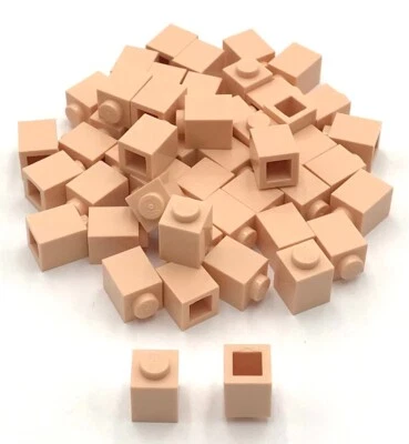 Lego 50 New Light Flesh Nougat Bricks 1 x 1 Building Blocks Piece