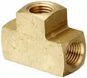 Brass Pipe Tee Female Fitting 1/8 NPT Thread Air Fuel USA Solid Brass 02-02-02
