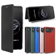 For Asus ROG Phone 7 / Ultimate Luxury Magnetic Carbon Fiber Leather Wallet Case