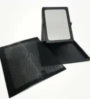Mary Kay Folding Travel Makeup Mirror, Tray Stand & Mesh Zippered Bag Black-New