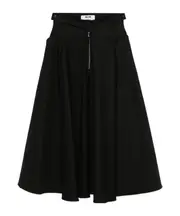 MSGM A-Line Pleated Maxi Skirt IT44 black